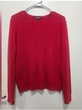 Brooks Brothers Cable Knit Cashmere Crew